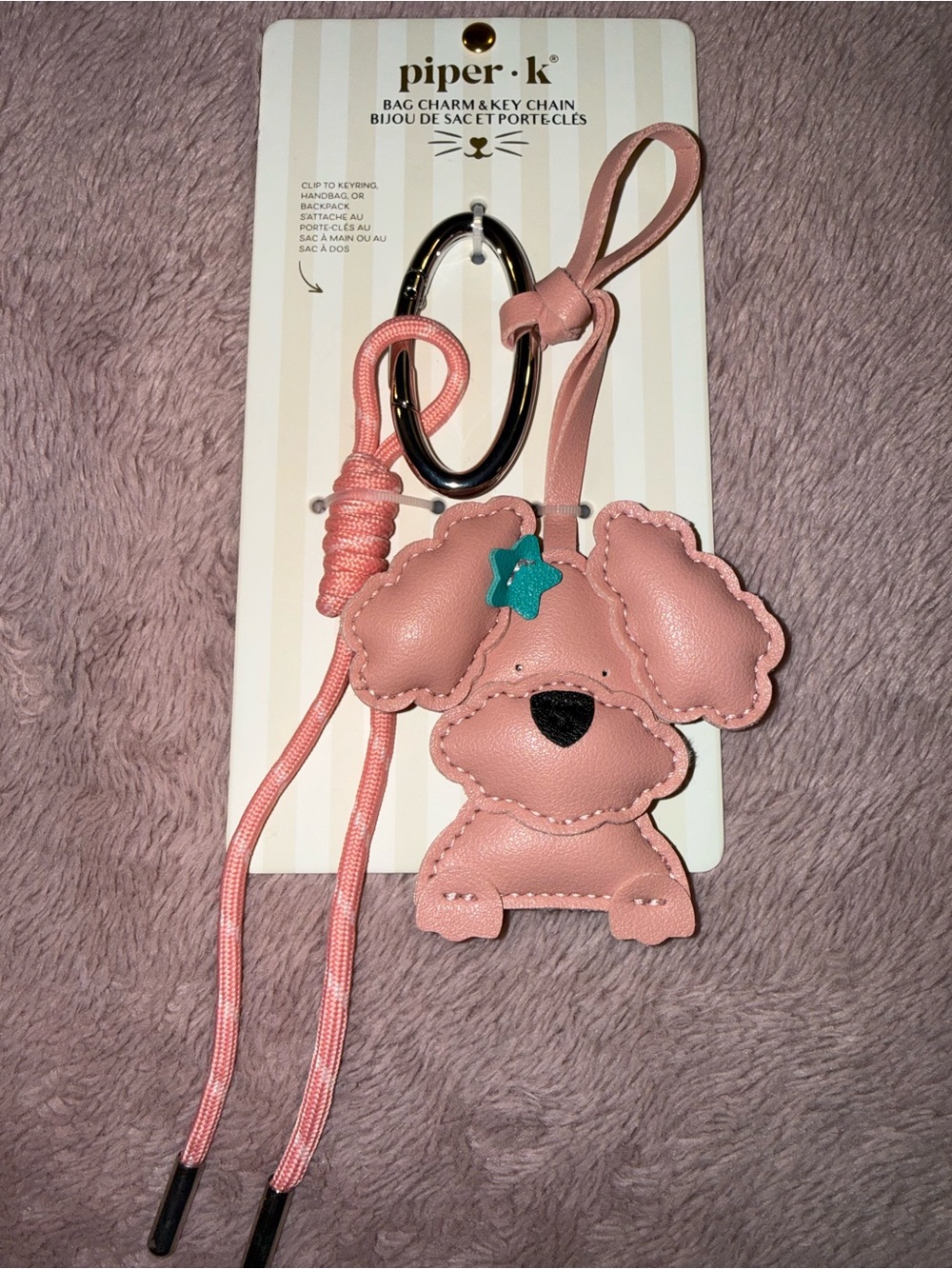 🐶 Piper K Pink Puppy Bag Charm & Key Chain